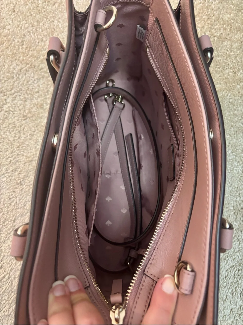 kate spade Dusty Pink Saffiano Satchel Bag